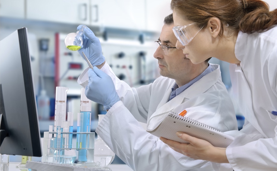 Medical specialists in a lab.