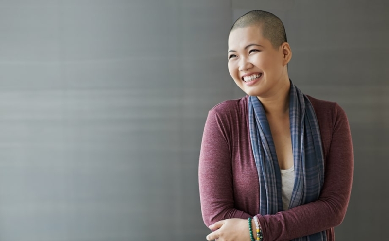 Smiling cancer patient.